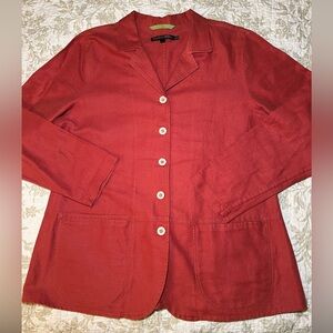 Gudrun Sjoden Linen Cotton Blend Chore Field Barn Jacket Coat Shacket size large